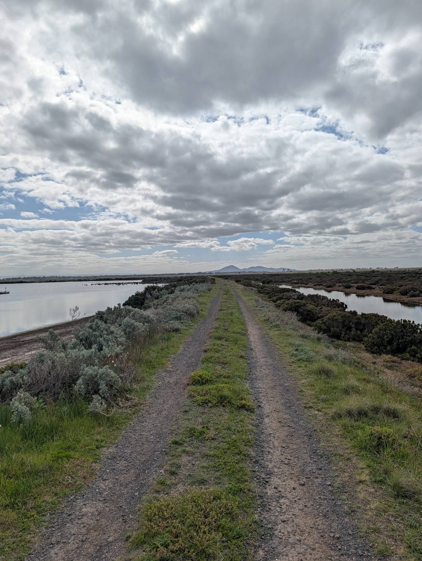A causeway track at Avalon Beach leading towards the You Yangs