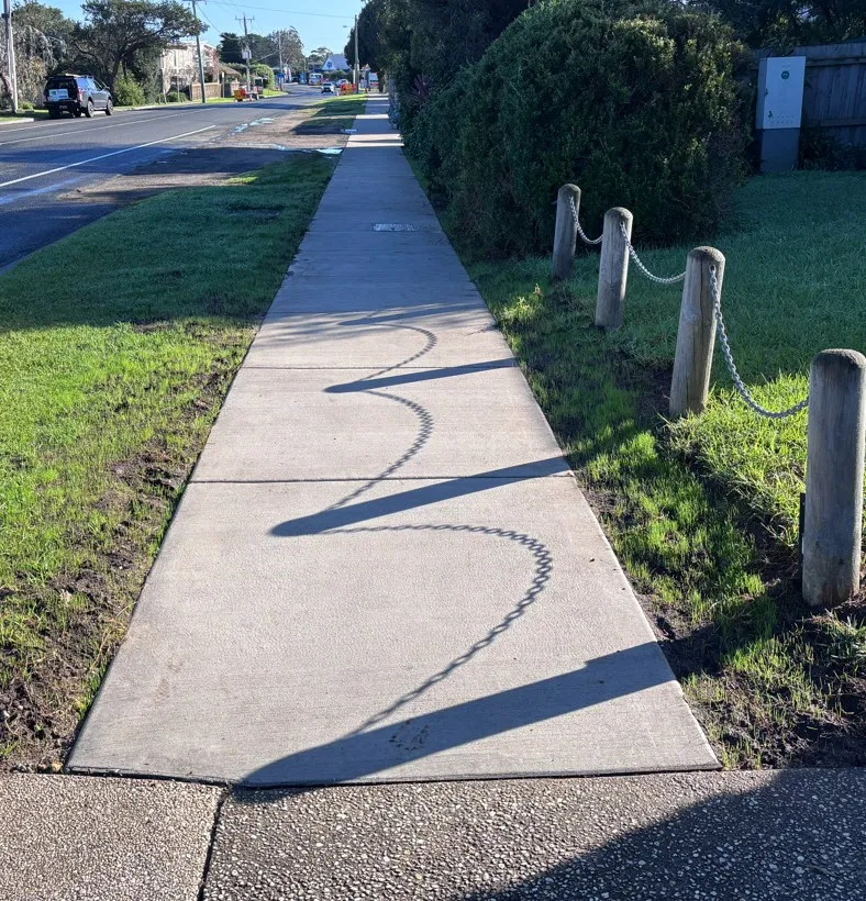 A standard 1.5m concrete footpath along Wallington Road